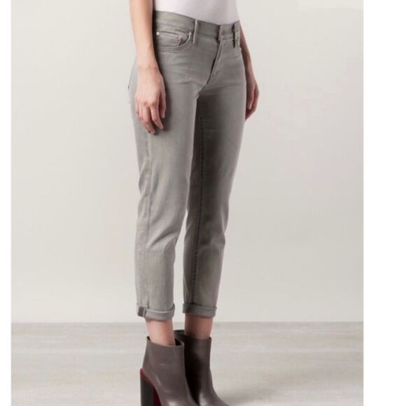 Mother Jeans The Skinny Not Skinny Womens Sz 27 Grey Mid Rise 25” Crop Stretch - Picture 11 of 11